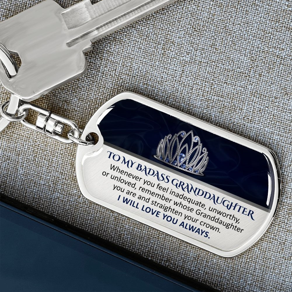 To My Granddaughter - Straighten Your Crown - Keychain