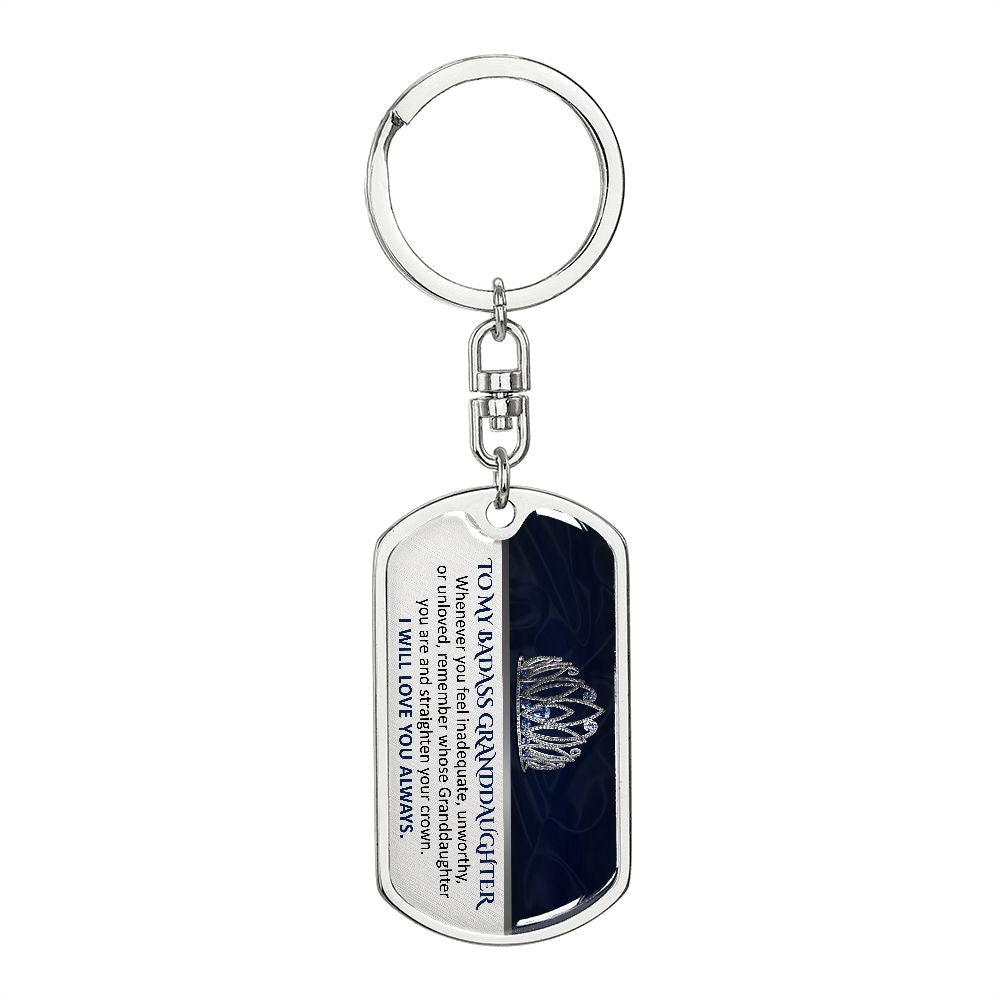 To My Granddaughter - Straighten Your Crown - Keychain