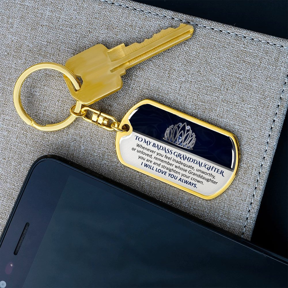 To My Granddaughter - Straighten Your Crown - Keychain