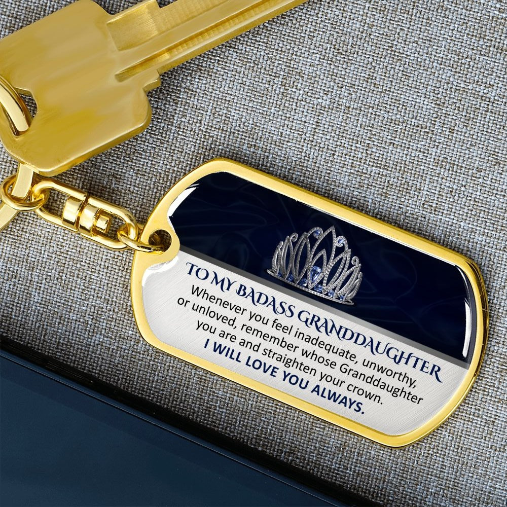 To My Granddaughter - Straighten Your Crown - Keychain