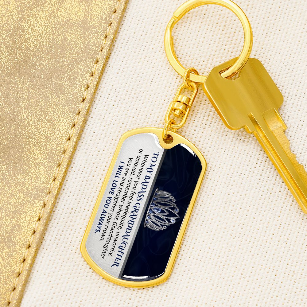 To My Granddaughter - Straighten Your Crown - Keychain