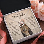 Load image into Gallery viewer, Dad To Daughter - Believe in Yourself - Interlocking Heart Necklace
