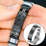 Load image into Gallery viewer, Mom To Son - Be Brave - Premium Stainless Steel Bracelet
