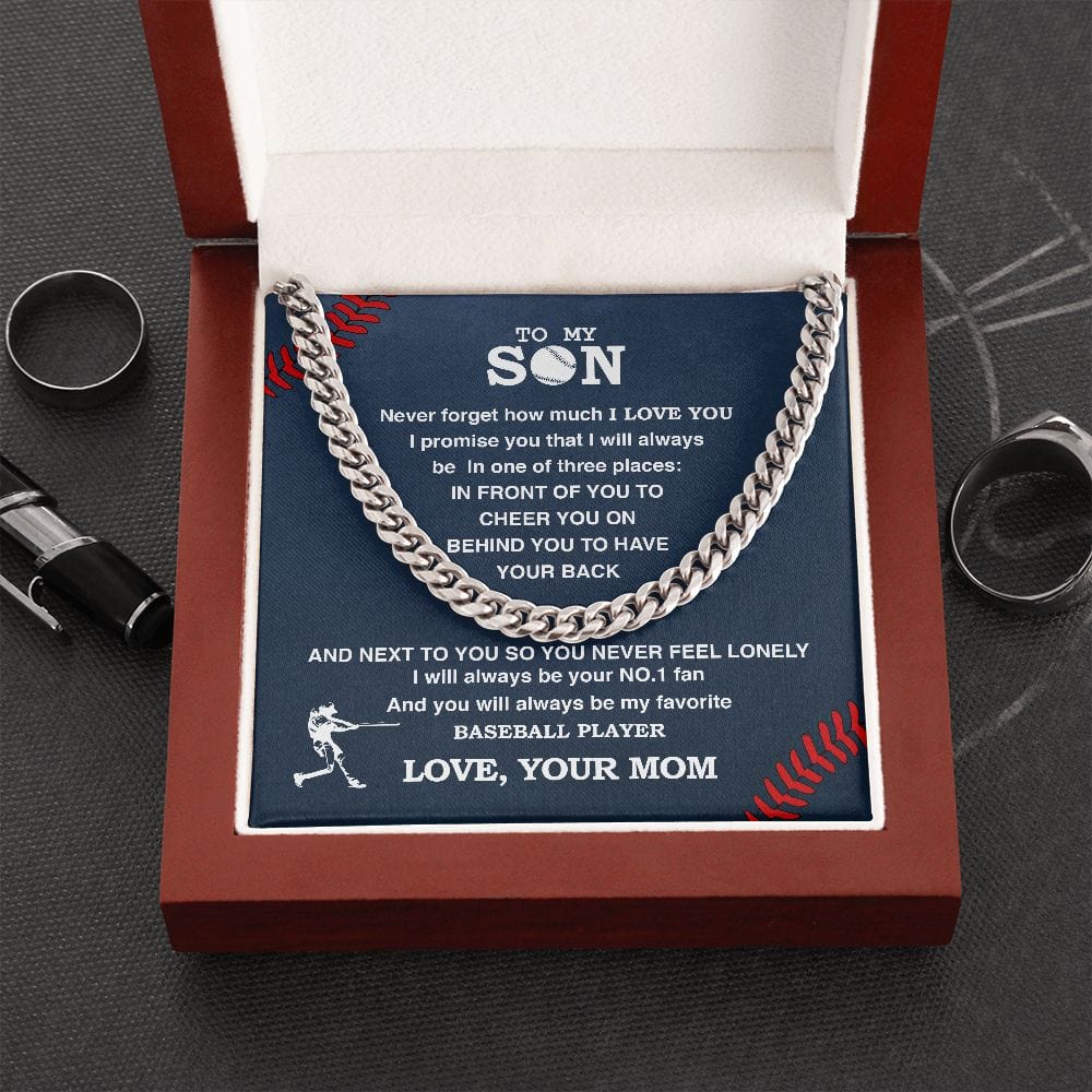 Mom To Son -  I Promise You - Cuban Link Necklace