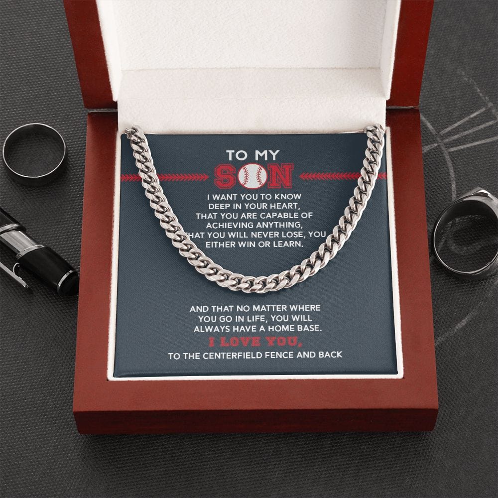 To My Son - Deep In Your Heart - Cuban Link Necklace