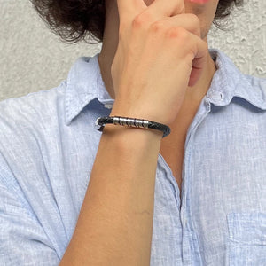 To My Grandson - Never Lose - Braided Leather Bracelet