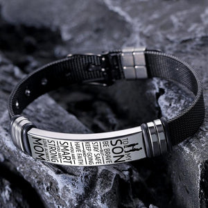 Mom To Son - Be Brave - Premium Stainless Steel Bracelet