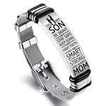 Load image into Gallery viewer, Mom To Son - Be Brave - Premium Stainless Steel Bracelet
