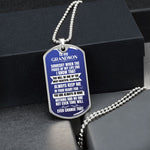 Load image into Gallery viewer, To my Grandson - Someday when the pages of my life end - Military Chain (Silver or Gold)
