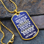 Load image into Gallery viewer, To my Grandson - Someday when the pages of my life end - Military Chain (Silver or Gold)
