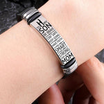 Load image into Gallery viewer, Mom To Son - Be Brave - Premium Stainless Steel Bracelet
