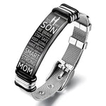 Load image into Gallery viewer, Mom To Son - Be Brave - Premium Stainless Steel Bracelet
