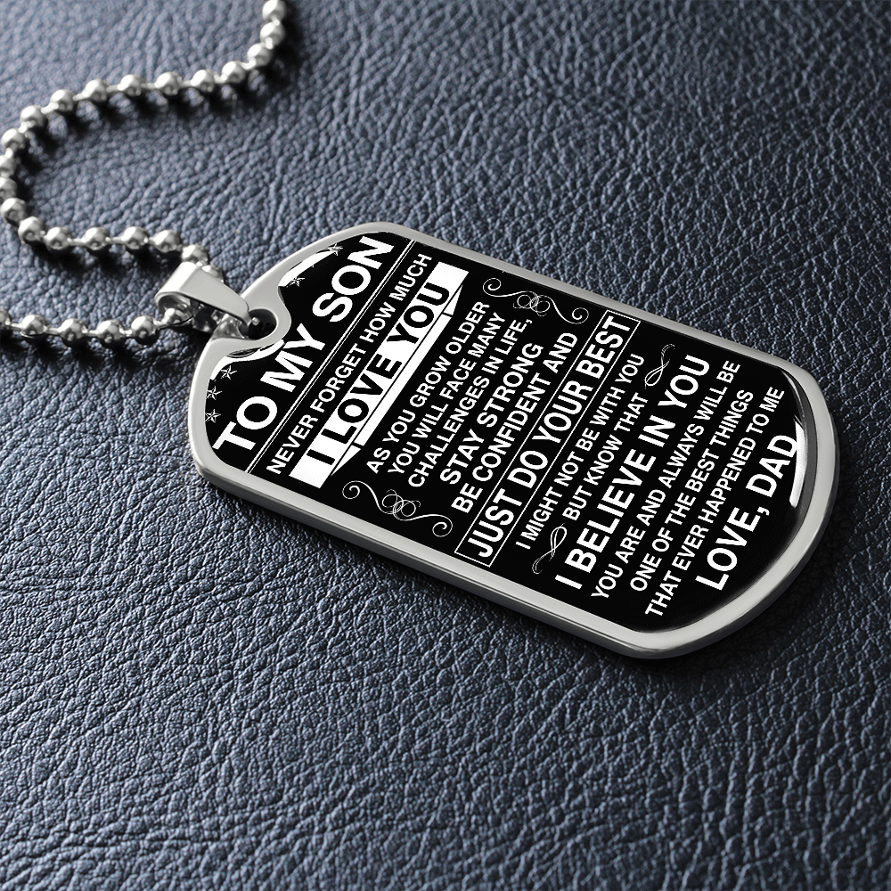 To My Son - Never Forget How Much I love You - Dog Tag - Military Ball –  WAVAO
