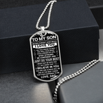 Load image into Gallery viewer, To My Son - Never Forget How Much I love You - Dog Tag - Military Ball Chain
